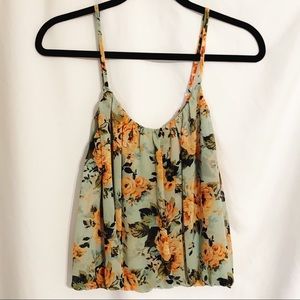 Cropped Floral Tank Top